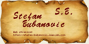 Stefan Bubanović vizit kartica